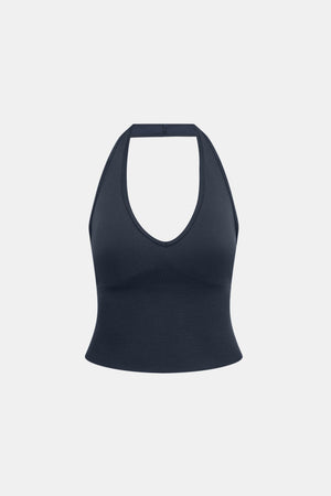 Sculpt Seamless Halter Tank - Navy Marl