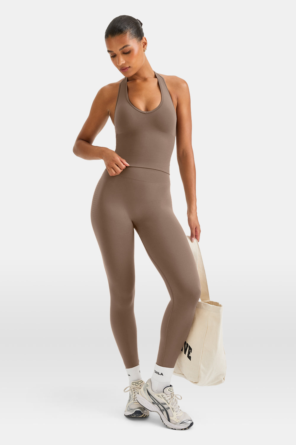 Sculpt Seamless Halter Tank - Taupe