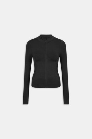 Sculpt Seamless Longline Jacket - Black Marl