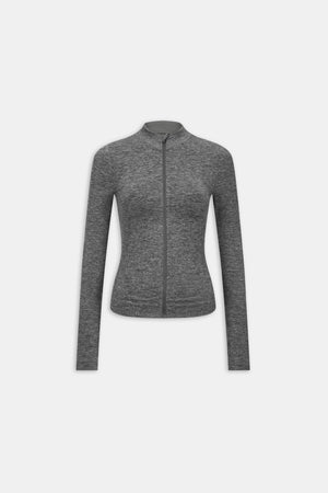 Sculpt Seamless Longline Jacket - Charcoal Marl