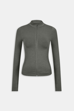Sculpt Seamless Longline Jacket - Dark Olive