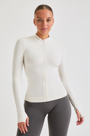 Sculpt Seamless Longline Jacket - Milk Marl