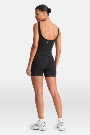 Sculpt Seamless Built-In Bra Vest - Black Marl