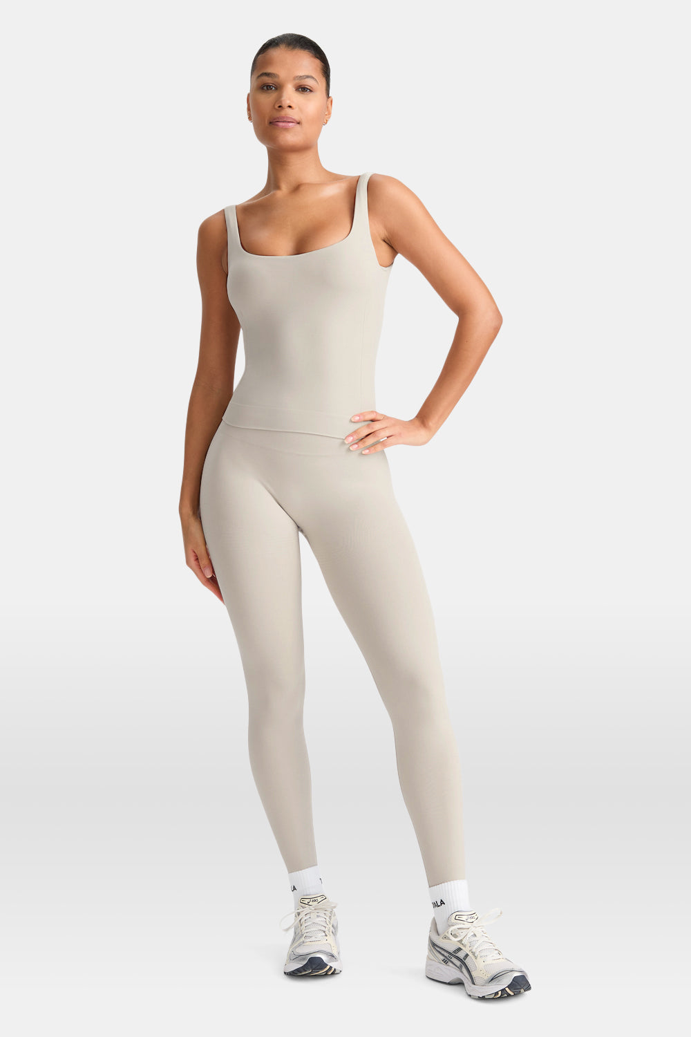 Sculpt Seamless Built-In Bra Vest - Chai Marl