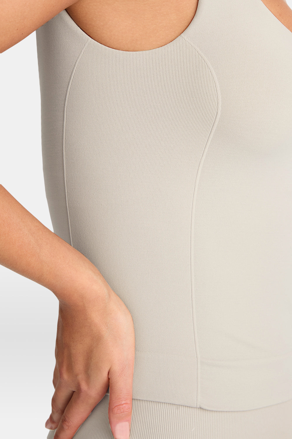 Sculpt Seamless Built-In Bra Vest - Chai Marl