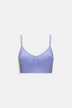 Sculpt Seamless Ruched Sports Bra - Aster Blue