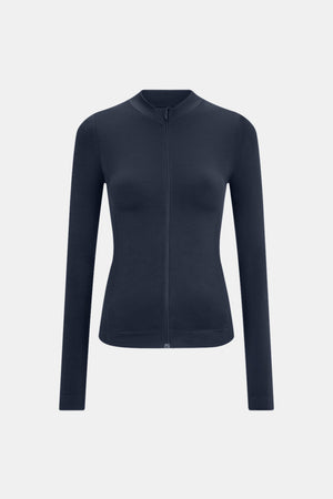Sculpt Seamless Longline Jacket - Navy Marl