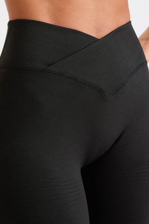 Sculpt Seamless Wrap Scrunch Legging - Black Marl