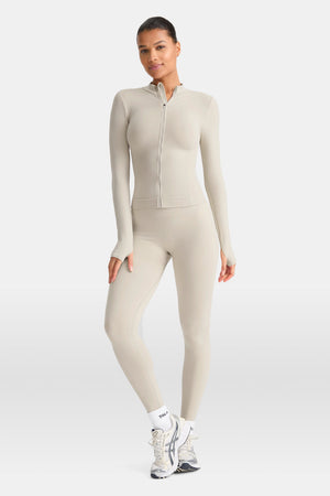 Sculpt Seamless Longline Jacket - Chai Marl