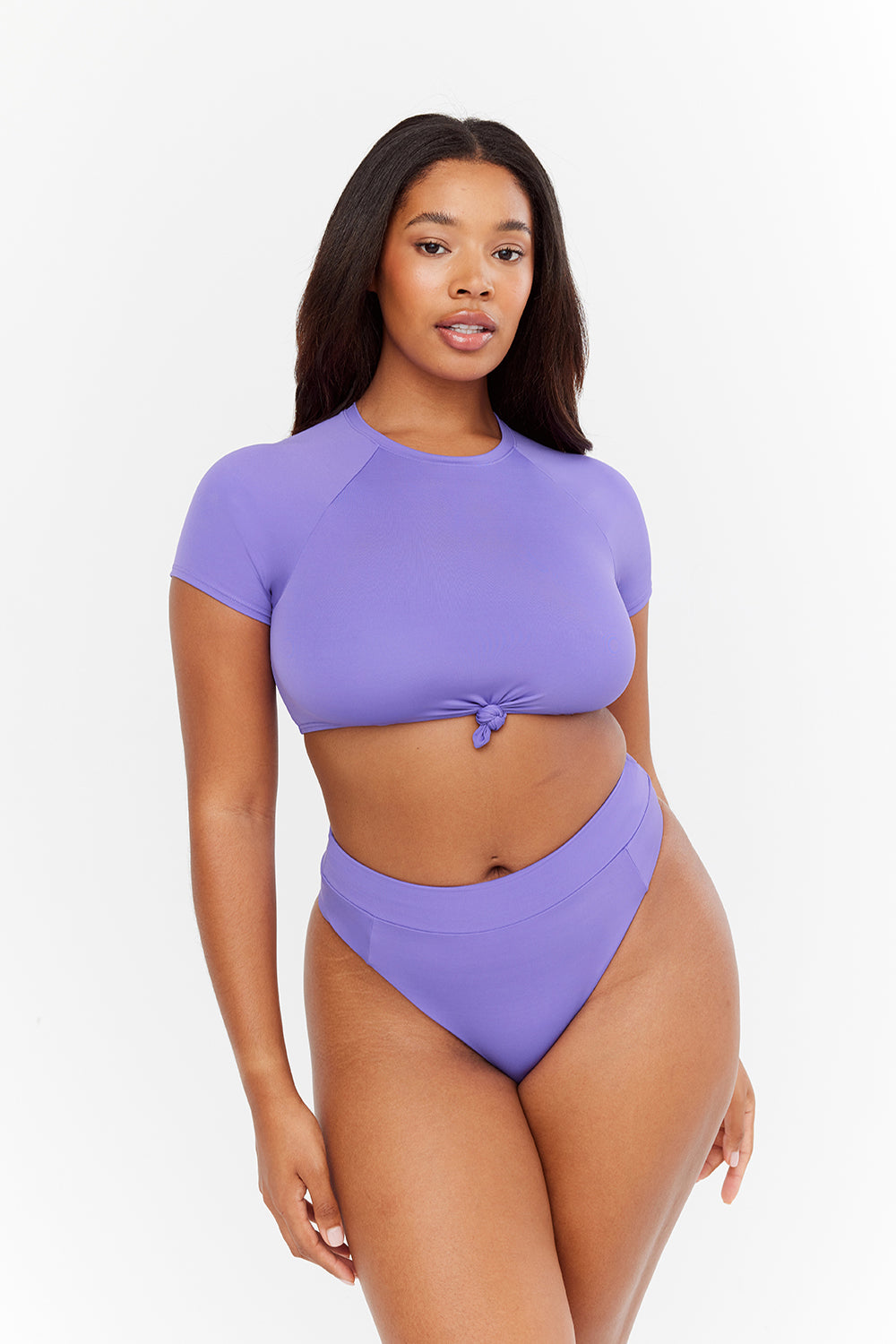 Malibu Crop Swim Tee - Thistle