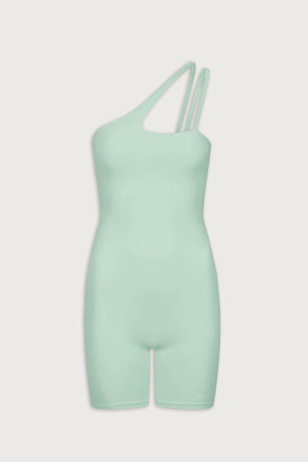 SkinLuxe Asymmetrical Strappy Unitard - Soft Mint