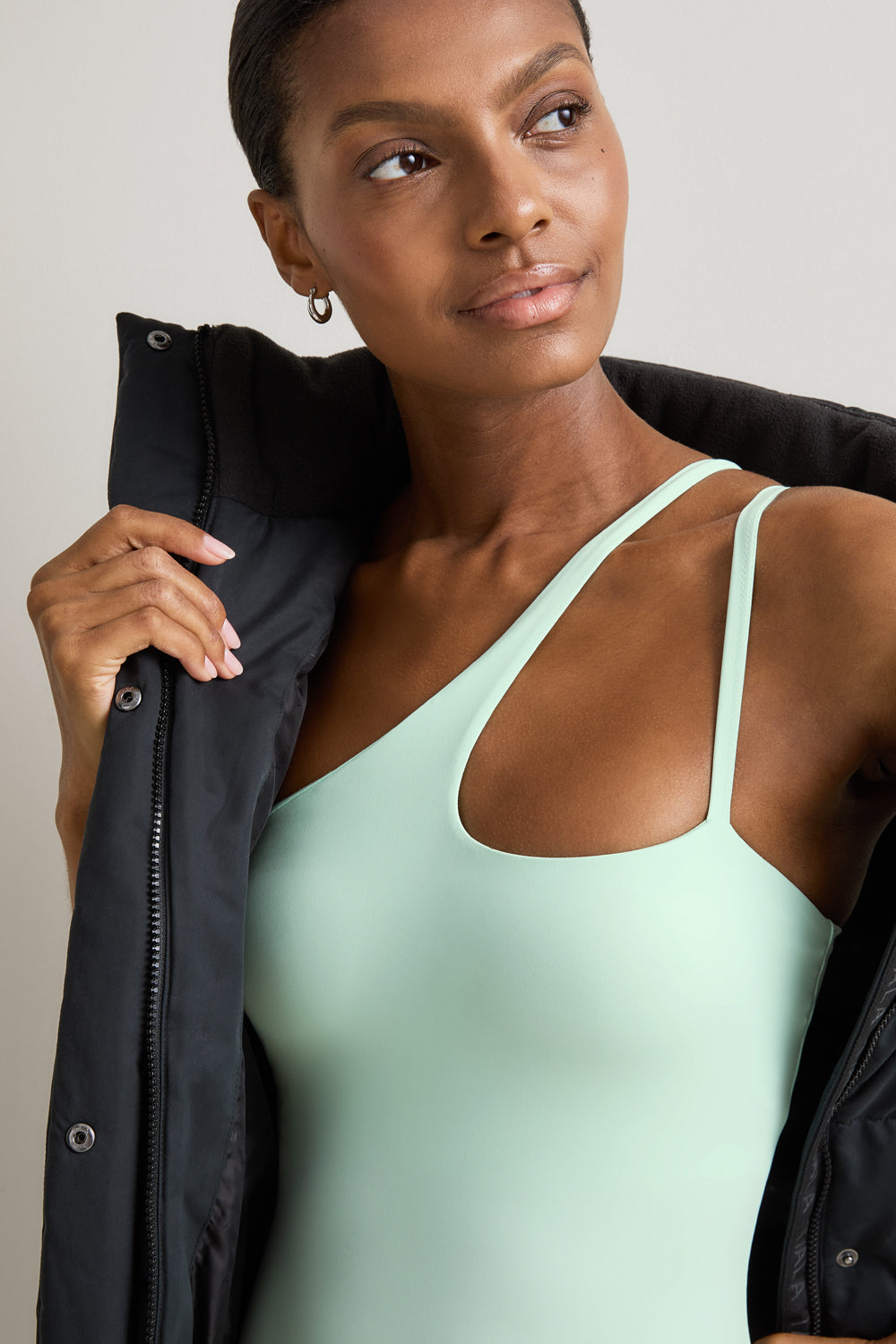 SkinLuxe Asymmetrical Strappy Unitard - Soft Mint
