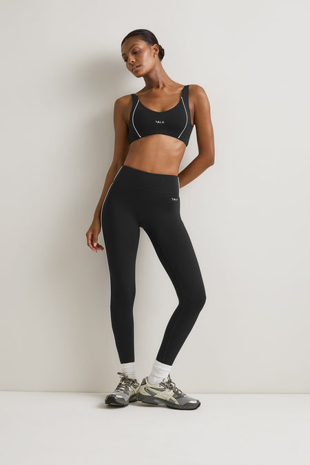 SkinLuxe Contrast Piping Legging - Shadow Black