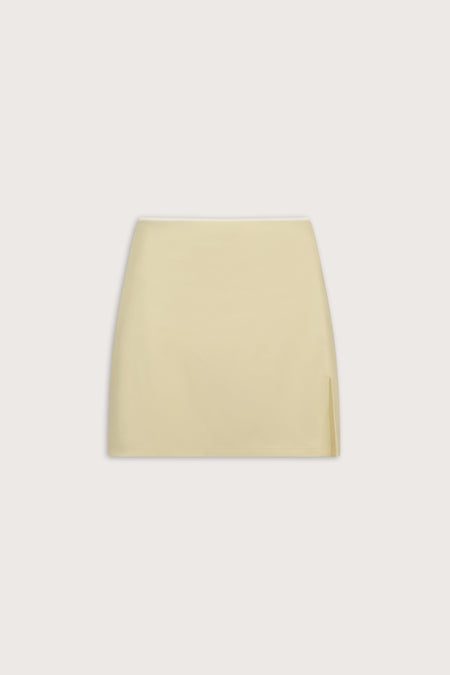 SkinLuxe Contrast Piping Mini Skort - Lemon Yellow