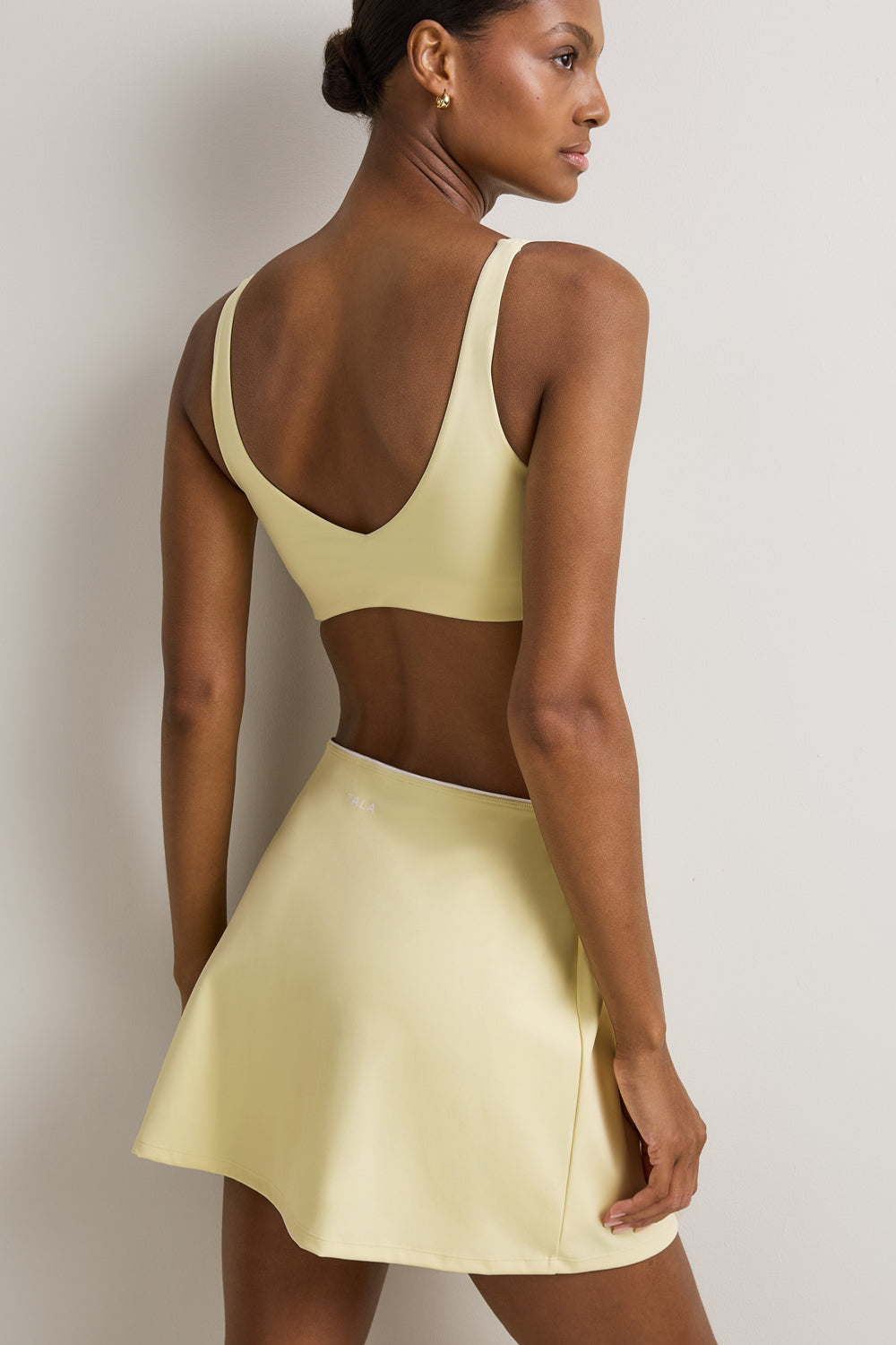 SkinLuxe Contrast Piping Mini Skort - Lemon Yellow