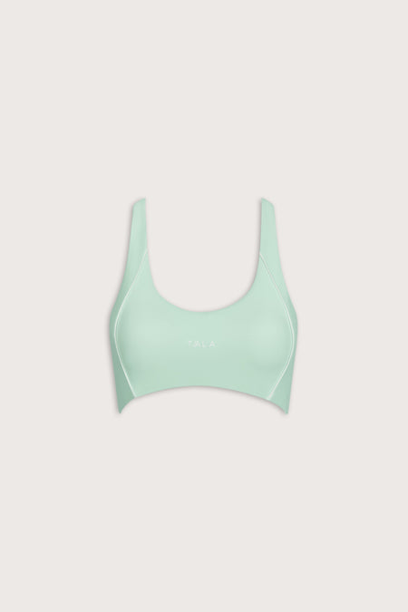 SkinLuxe Contrast Piping Sports Bra - Soft Mint