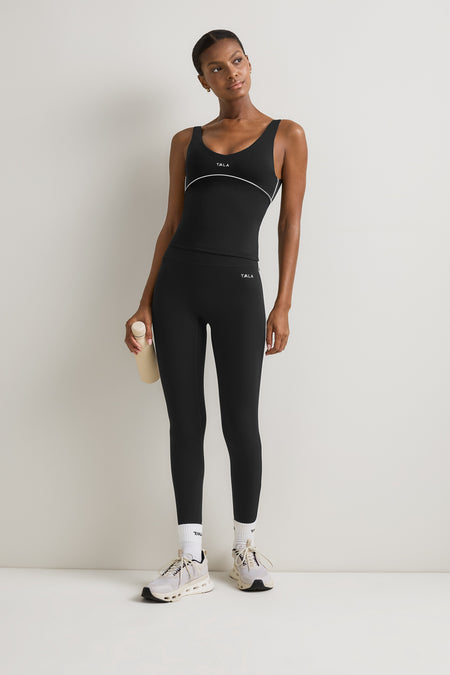 SkinLuxe Contrast Piping Vest - Shadow Black