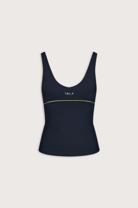 SkinLuxe Contrast Piping Vest - Midnight Navy