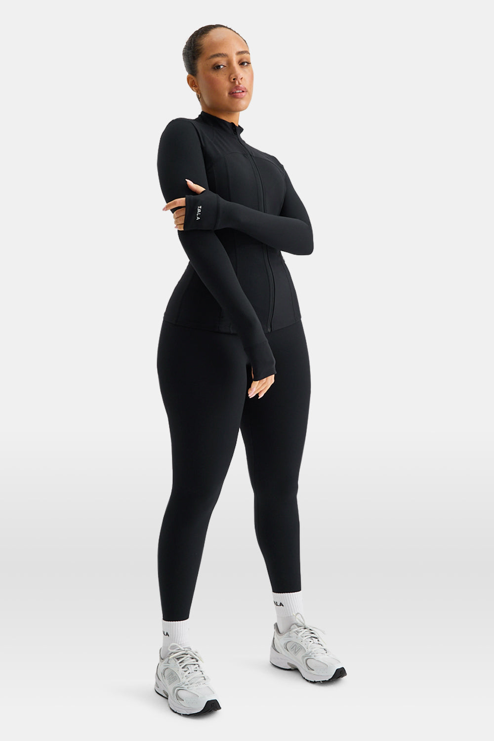 SkinLuxe Full Length Running Top - Shadow Black