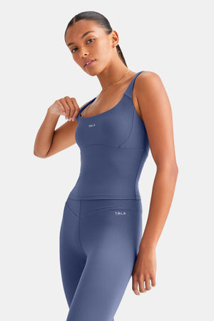 SkinLuxe Scoop Neck Vest - Vintage Blue