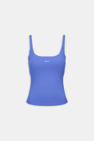 SkinLuxe Scoop Neck Full Length Vest - Iris Blue