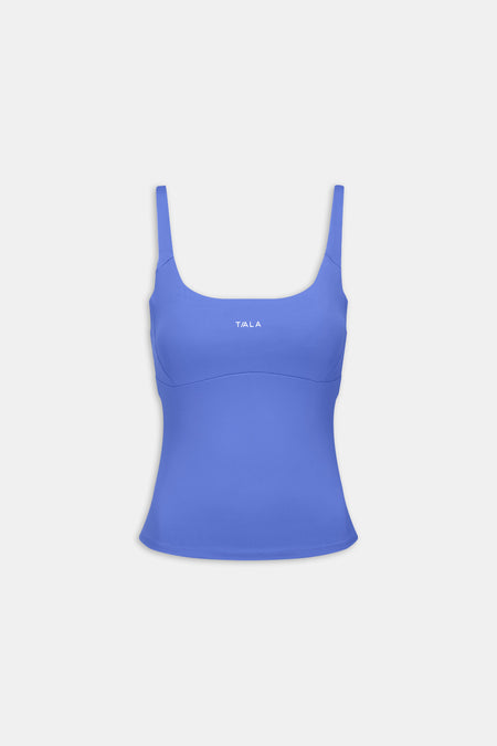 SkinLuxe Scoop Neck Full Length Vest - Iris Blue