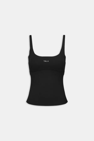 SkinLuxe Scoop Neck Full Length Vest - Shadow Black