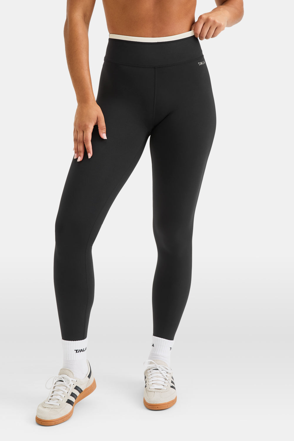SkinLuxe Contrast Waistband Legging - Black / Ivory