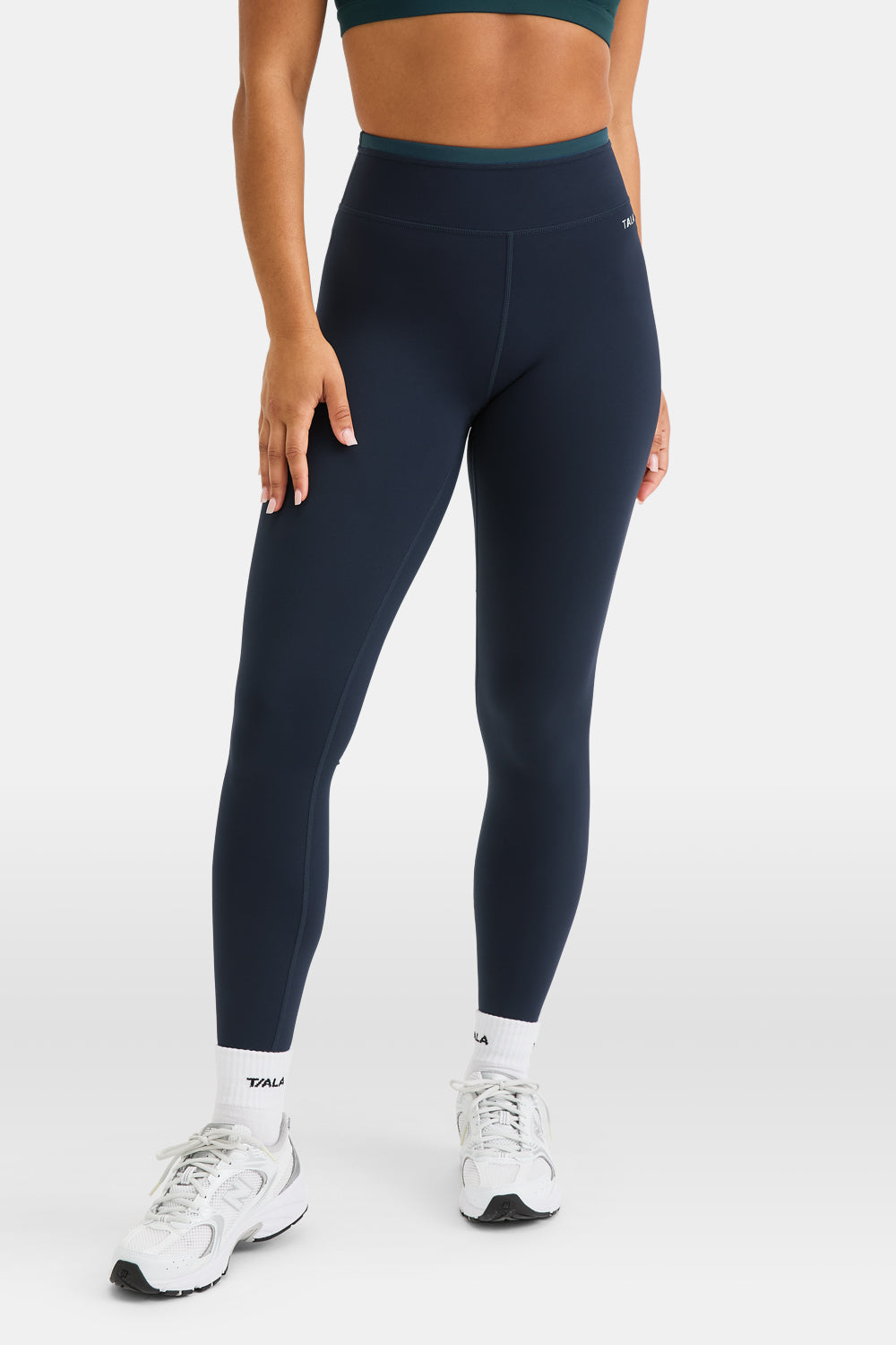 SkinLuxe Contrast Waistband Legging - Midnight Navy / Rich Teal