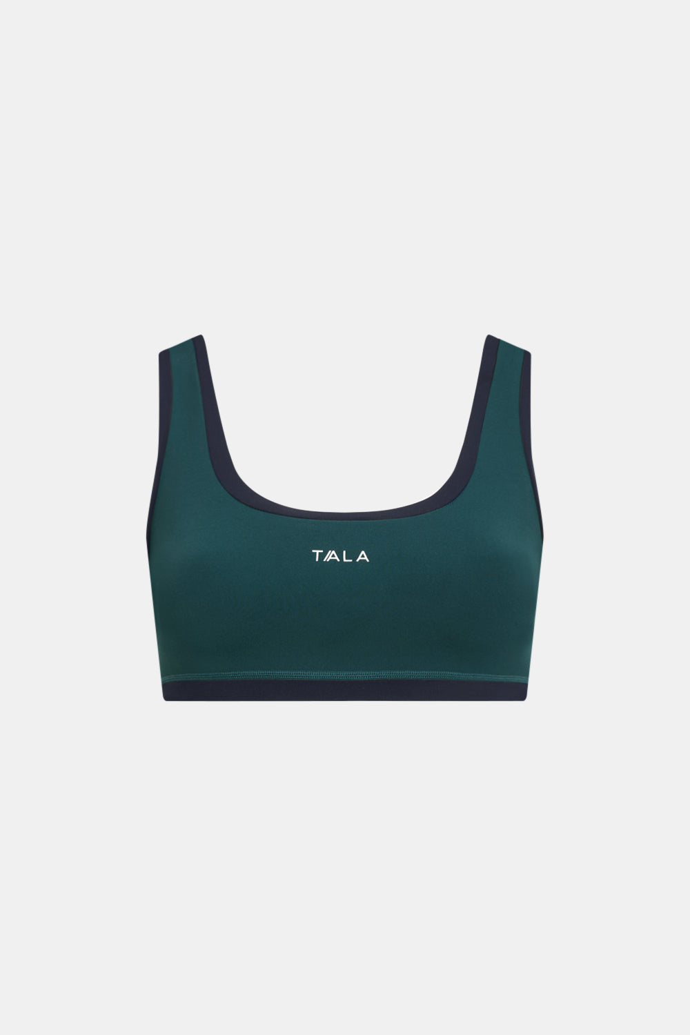 SkinLuxe Contrast Edge Sports Bra - Rich Teal / Midnight Navy