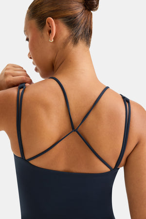 SkinLuxe Multi-Strap Sports Vest - Midnight Navy