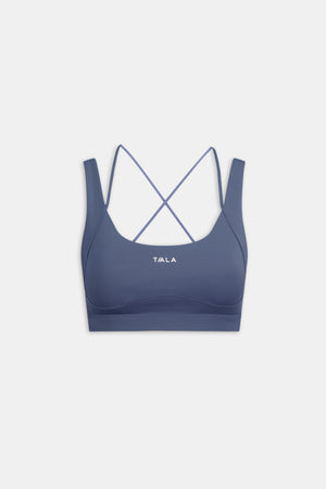 SkinLuxe Contour Scoop Back Sports Bra - Vintage Blue