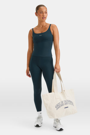 SkinLuxe Scoop Neck Full Length Vest - Rich Teal