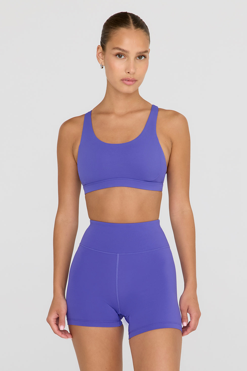 SkinLuxe High Waisted Cycling Shorts - Grape