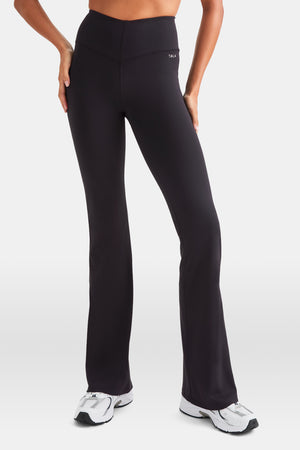 SkinLuxe V-Waist Flared Legging - Shadow Black