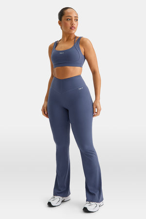 SkinLuxe V-Waist Flared Legging - Vintage Blue