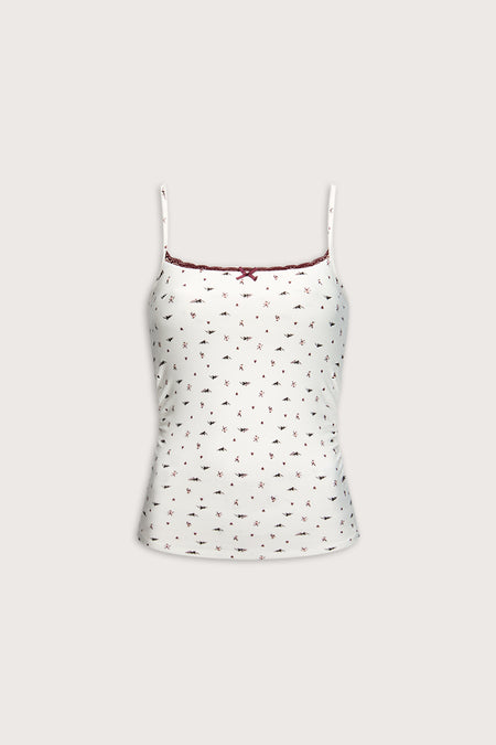 Lace Trim Pyjama Tank - Hiking Print