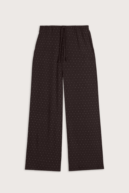 Drawstring Pyjama Trouser - Americano Polka Dot
