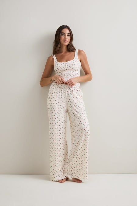 Pyjama Bottoms - Ivory Floral Print