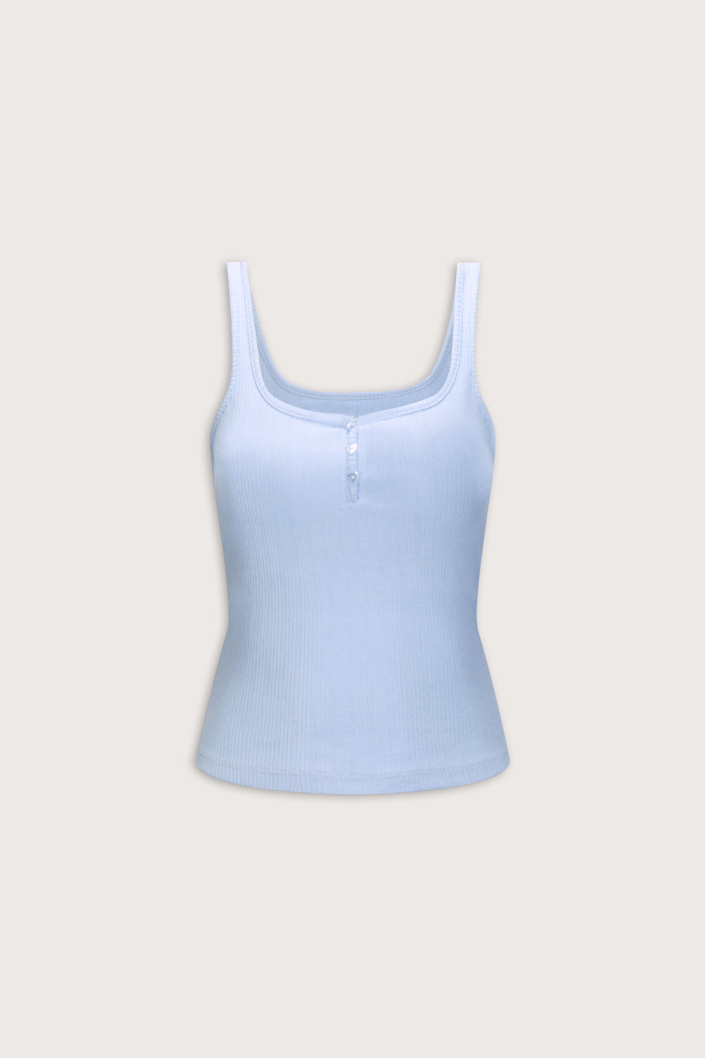 Sweetheart Henley Pyjama Vest - Baby Blue