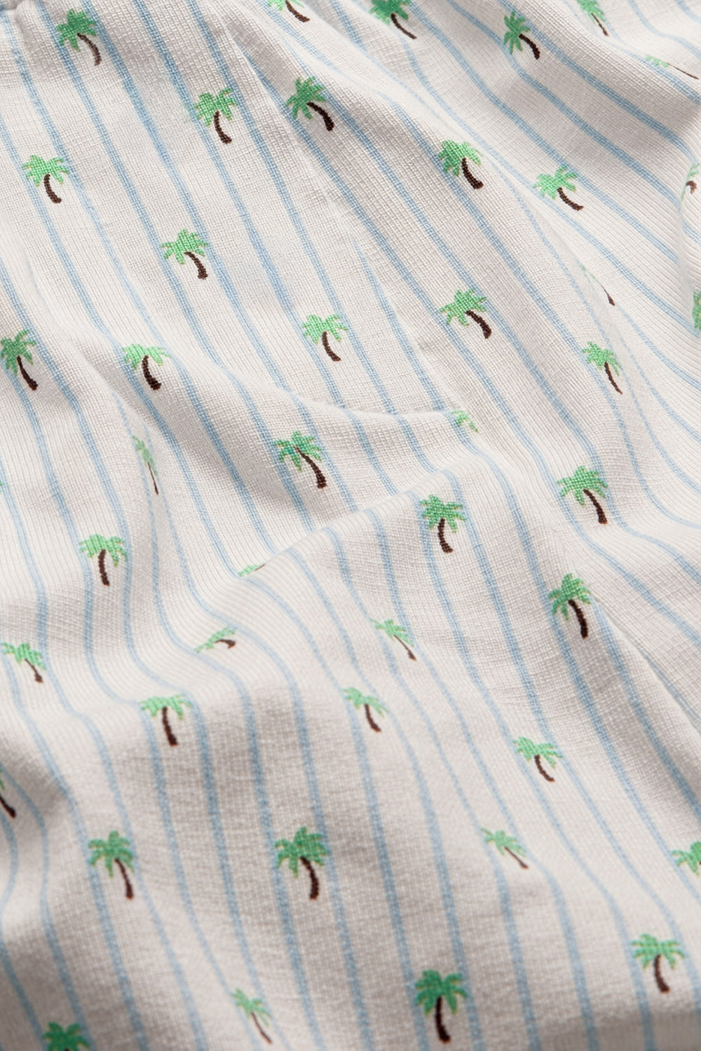 Sweetheart Henley Pyjama Vest - Blue Stripe Palm Print