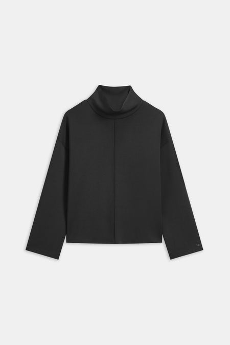 SoftSmart Funnel Neck Sweatshirt - Black