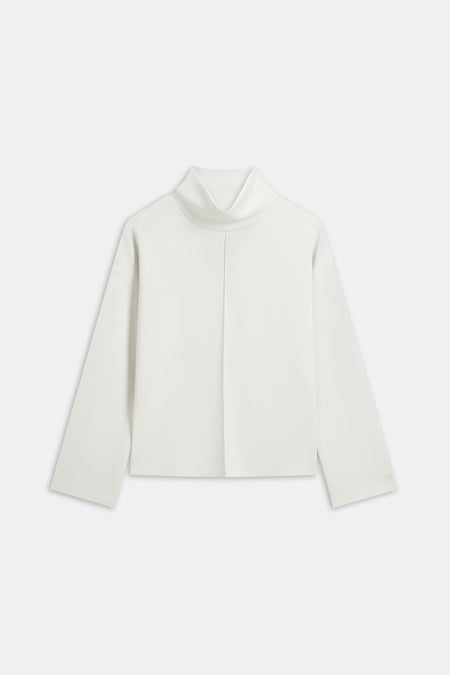 SoftSmart Funnel Neck Sweatshirt - Ecru