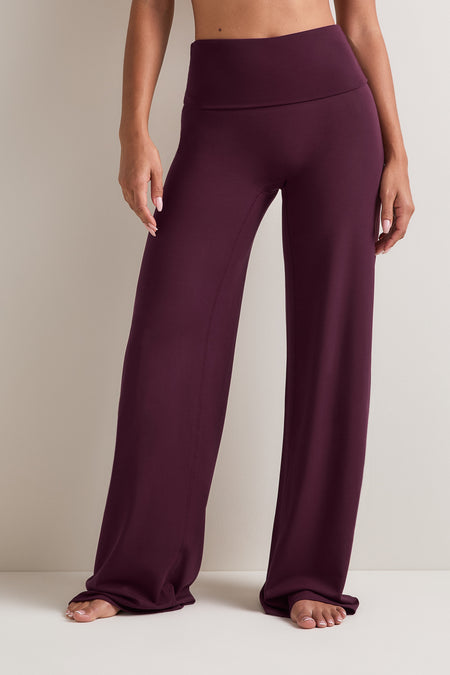 SoftSet Fold Waist Wide Leg Trouser - Fig