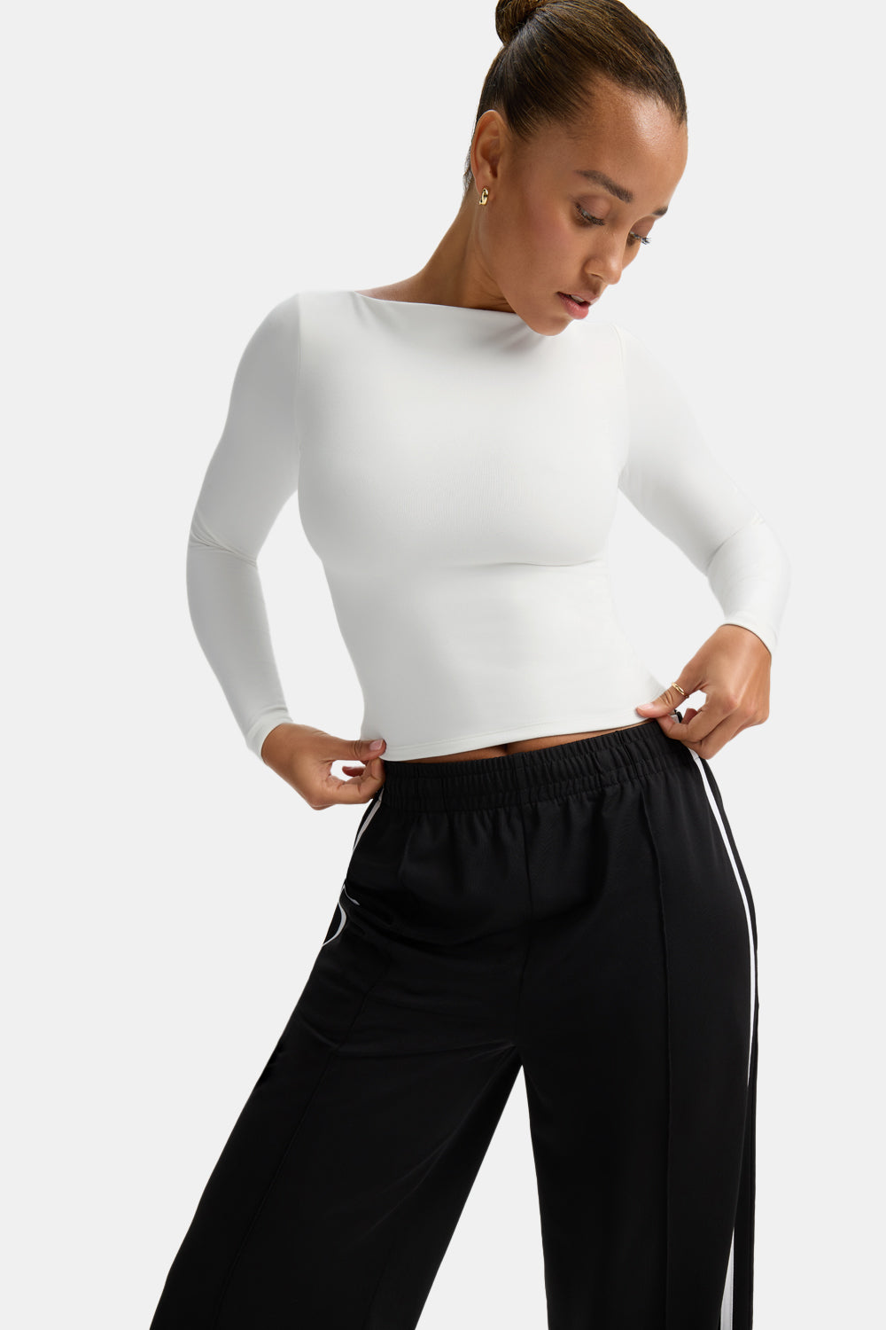 365 Boat Neck Long Sleeve Top - Coconut Milk