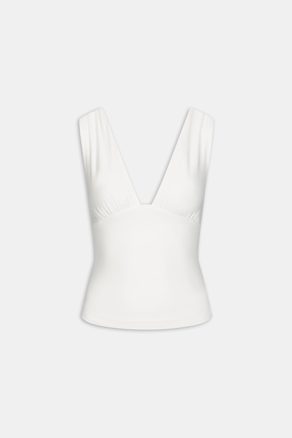 365 Plunge Neckline Top - Coconut Milk
