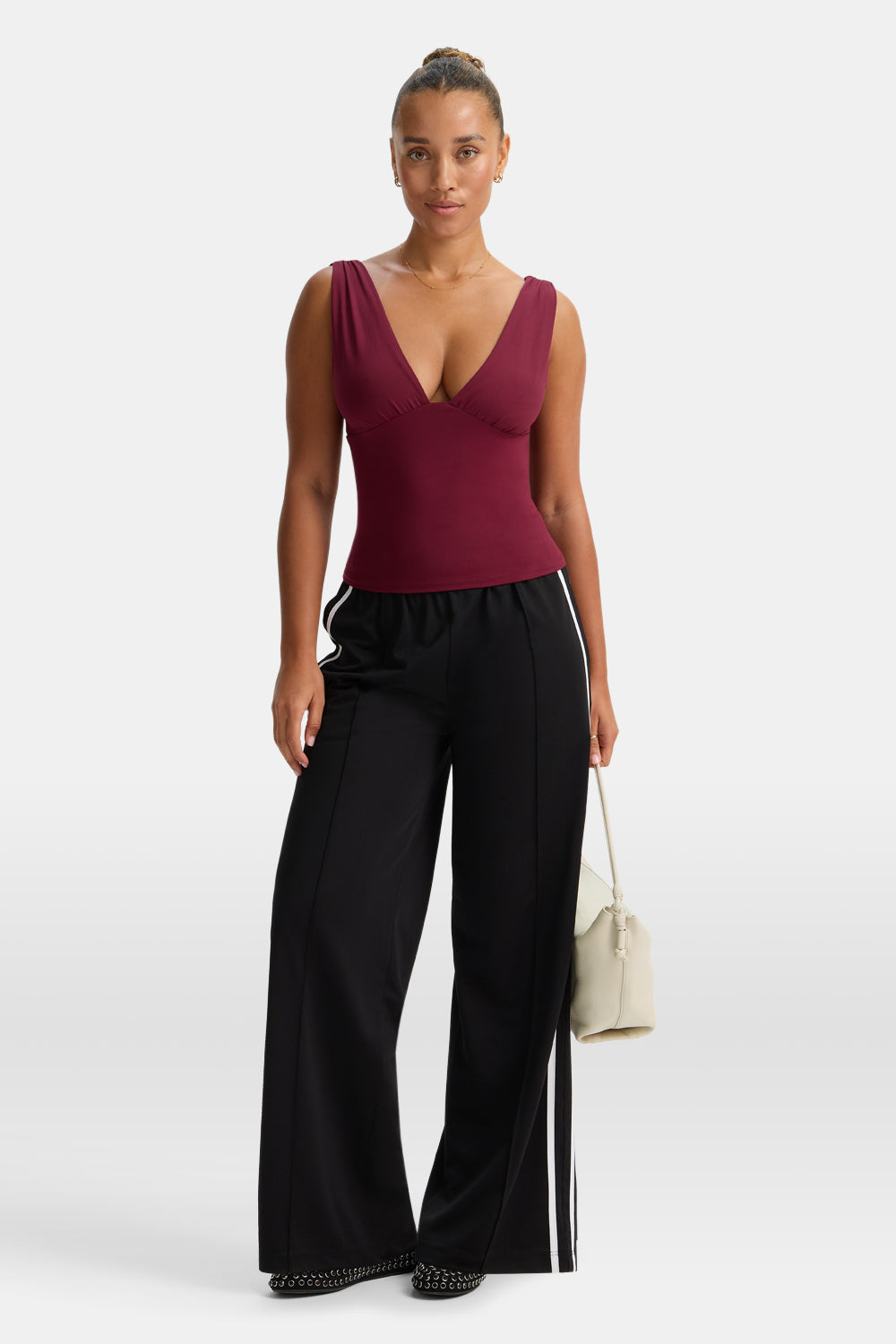 365 Plunge Neckline Top - Port Red