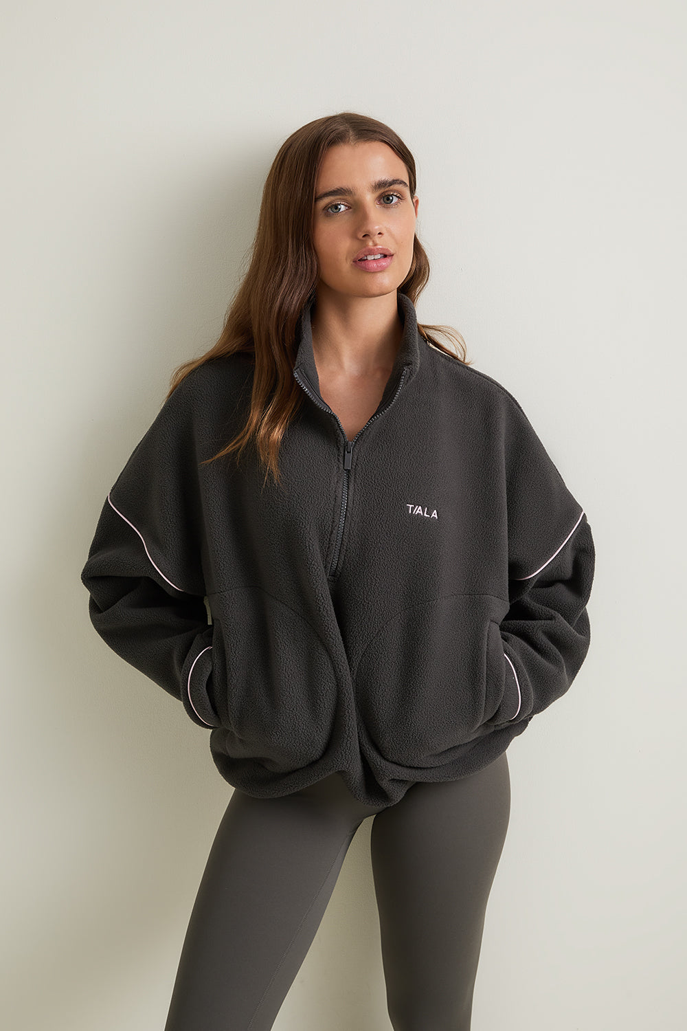 1/4 Zip Fleece Jacket - Dark Moss – TALA