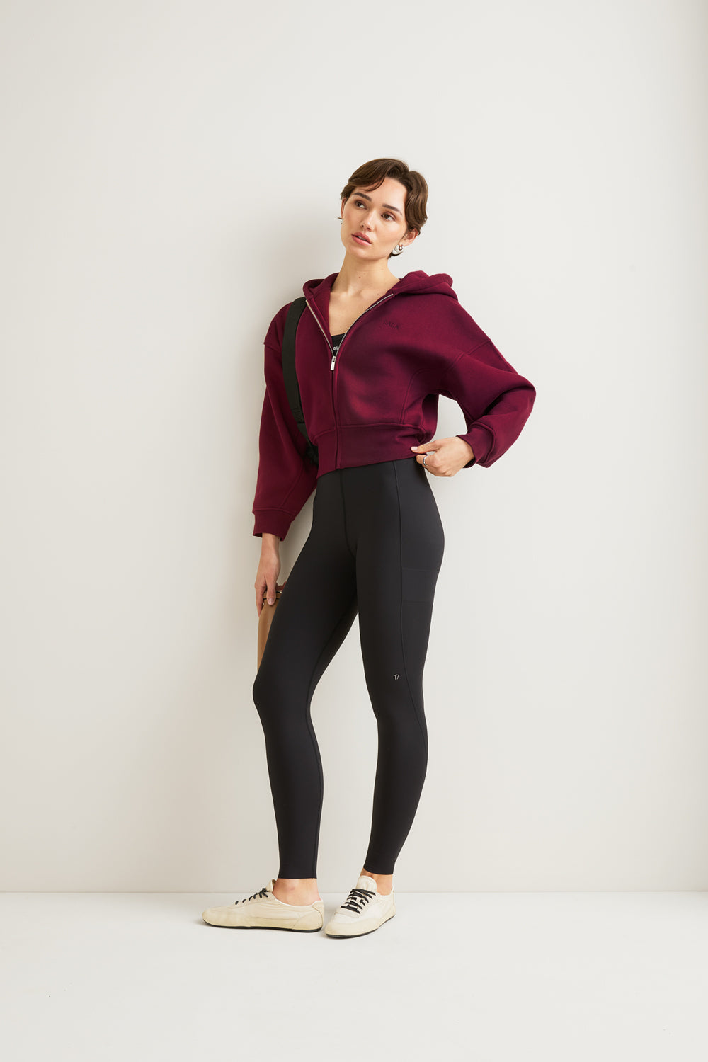 Cocoon Zip Through Hoodie - Port Red