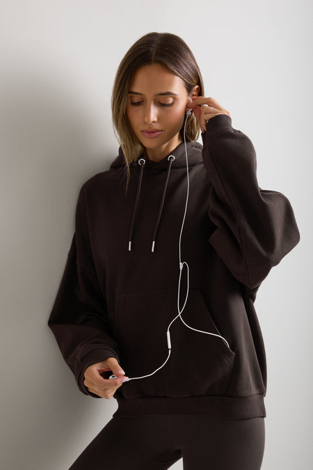 Oversized Cocoon Hoodie - Americano